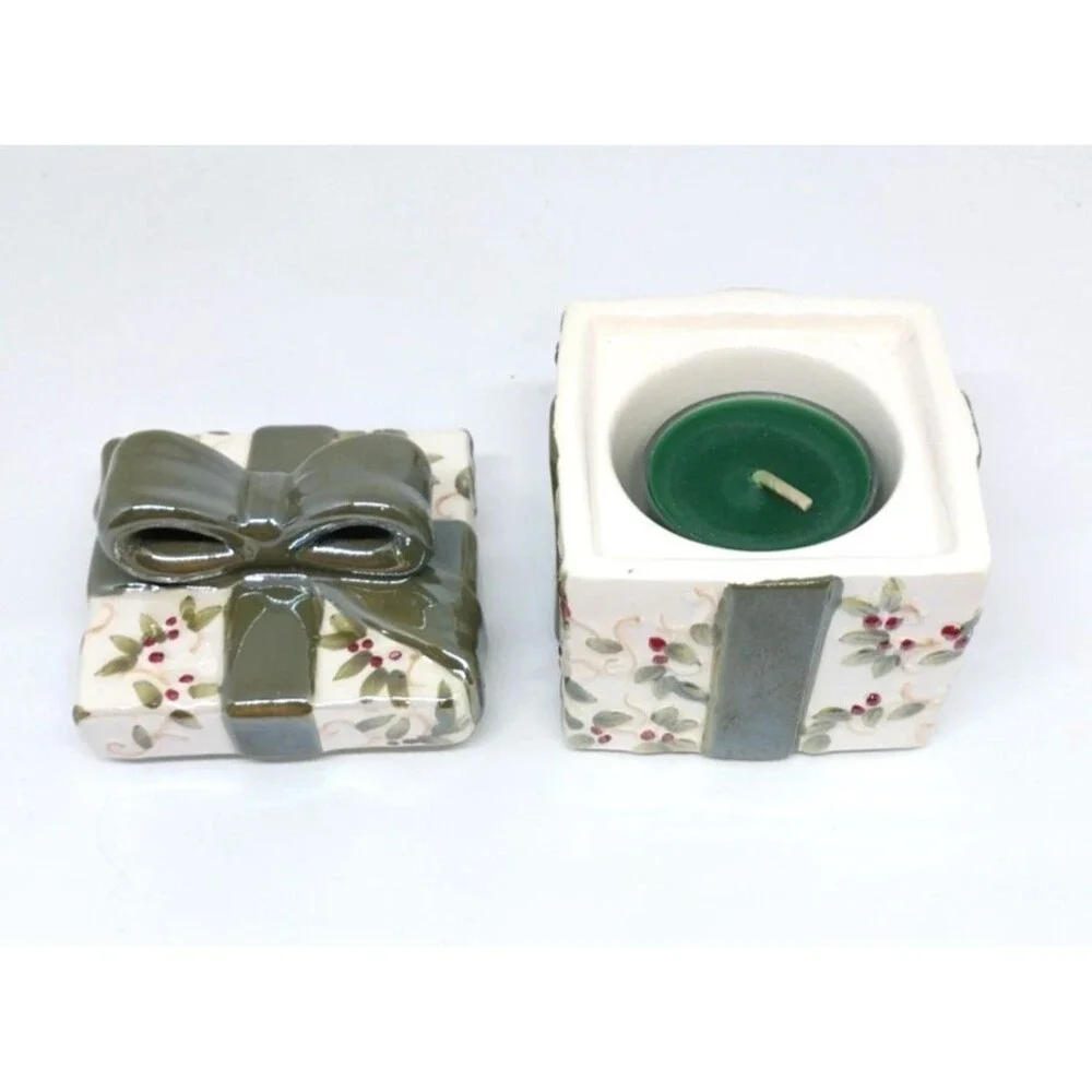 Yankee Candle Gift Box Present Tealight Ceramic Candle Holder Candle Included